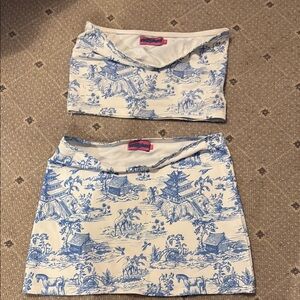 Edikted patterned set. Crop top and skirt